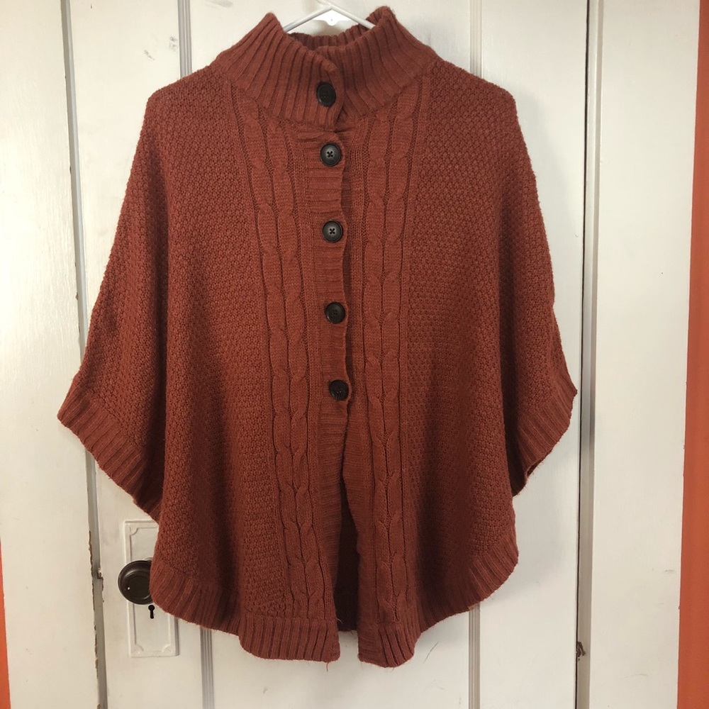 Merona Rust Orange Sweater Poncho